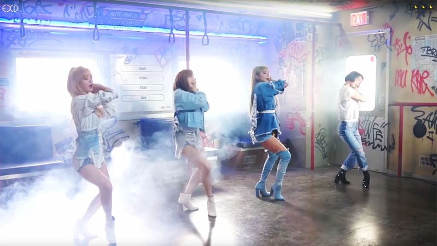 Les membres de l'EXID montrent leurs côtés ludiques sur le lieu de tournage du MV 