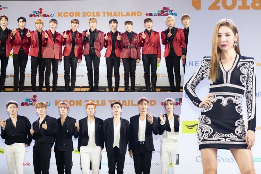 Wanna One, MONSTA X, Sunmi et d'autres brillent sur le tapis rouge le 1er jour de 