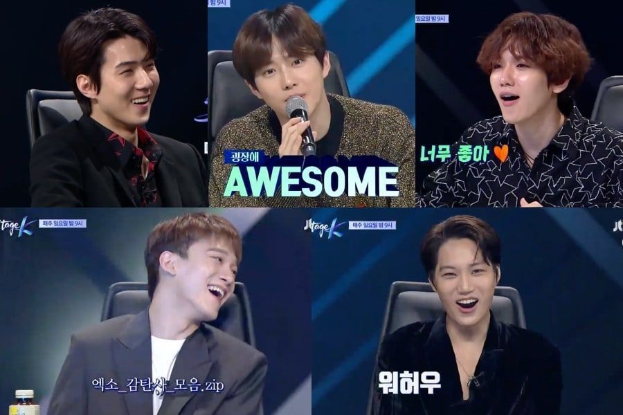 Les membres de EXO sont surpris par les excellentes reprises de leurs chansons dansées à l'avance pour 