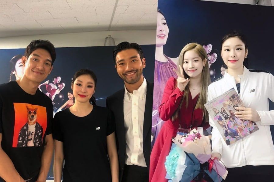 Deux fois Dahyun, Choi Siwon de Super Junior et Park Jae Min rencontrent Kim Yuna sur 