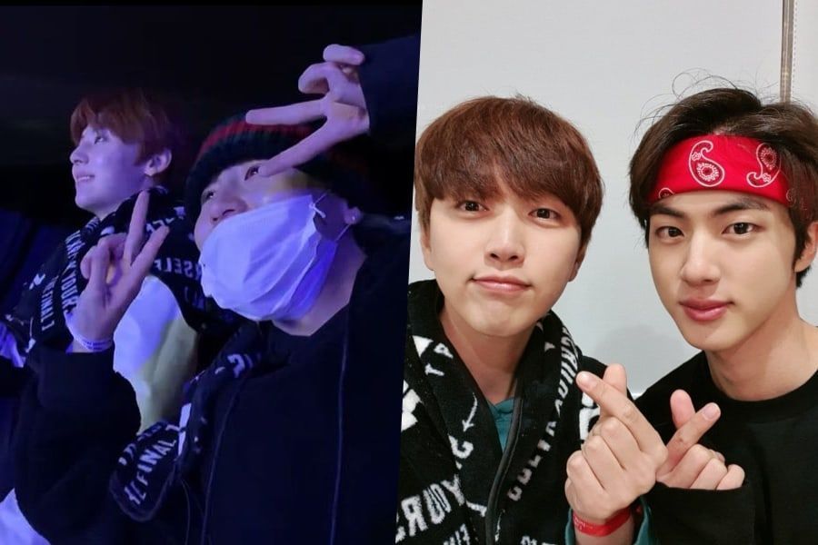 Ha Sung Woon, NU'EST Minhyun, Super Junior Leeteuk et B1A4 Sandeul s'amusent au concert du BTS