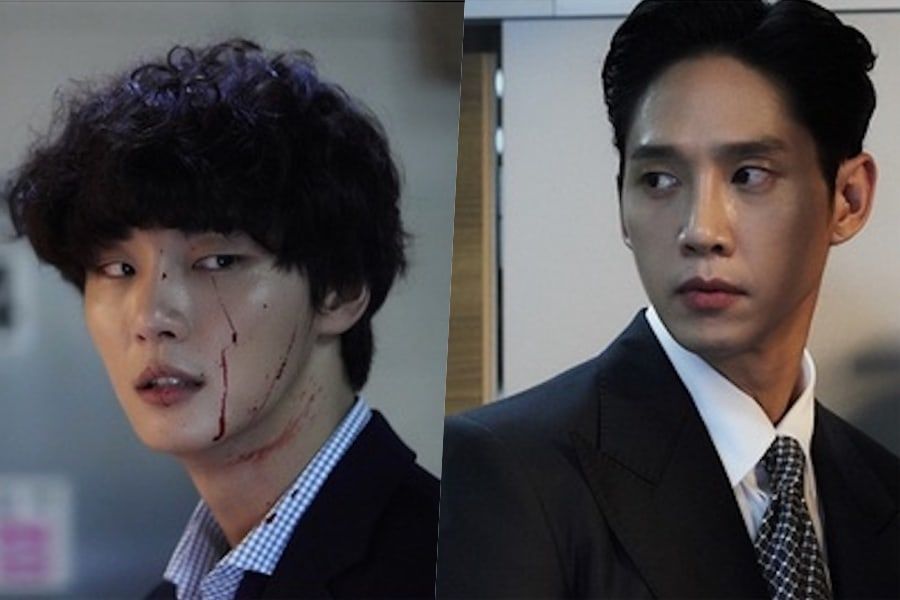 Yoon Shi Yoon et Park Sung Hoon apparaissent dans leur propre version de la même scène de meurtre dans 