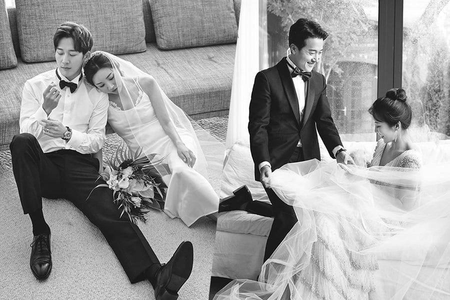 Lee Wan et le golfeur professionnel Lee Bo Mi éblouissent dans une impressionnante séance photo de mariage