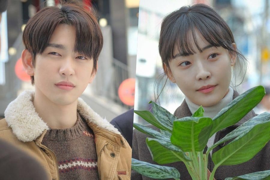 Jinyoung et Jeon So Nee de GOT7 sont reliés par une plante en pot dans 