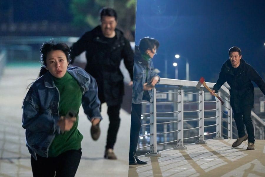 Choi Kang Hee se bat pour sa vie contre la hache de Lee Sang Hoon dans 