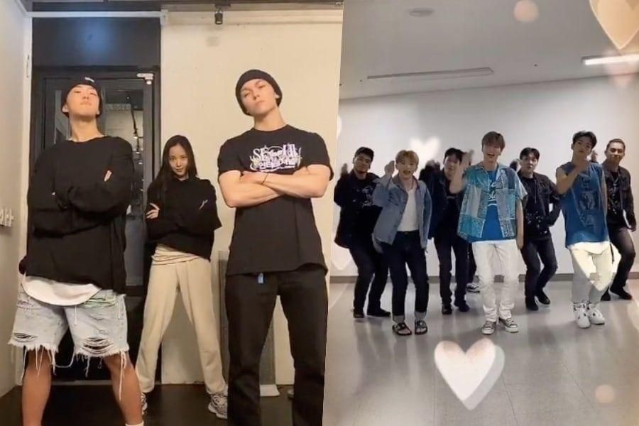 Le fils d'Apink, Naeun et Kang Daniel dansent avec SEVENTEEN membres pour #LeftRightChallenge