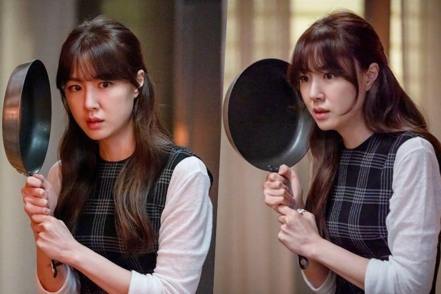 Seo Ji Hye face au danger avec une poêle dans 