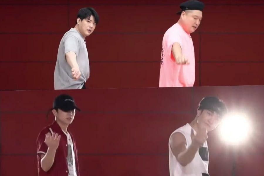 Bang Chan, Wooyoung et Stray Kids, à 14 h, enseigne à Kang Ho Dong et Shindong la danse pour «Ma maison»