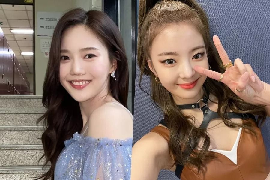 Hyojung de Oh My Girl montre le bracelet fait main que Lia d'ITZY lui a offert