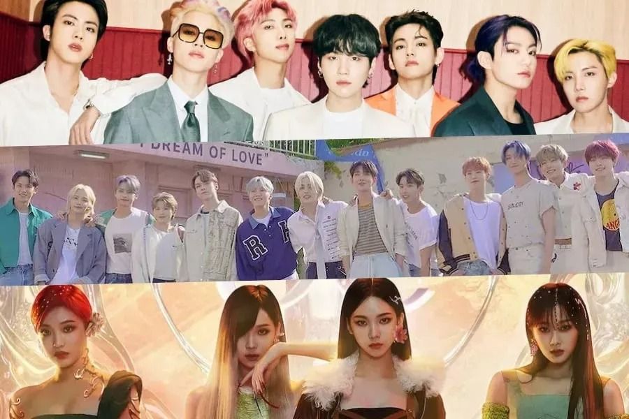 BTS et SEVENTEEN remportent des doubles couronnes sur les graphiques hebdomadaires de Gaon + aespa en tête du classement en streaming