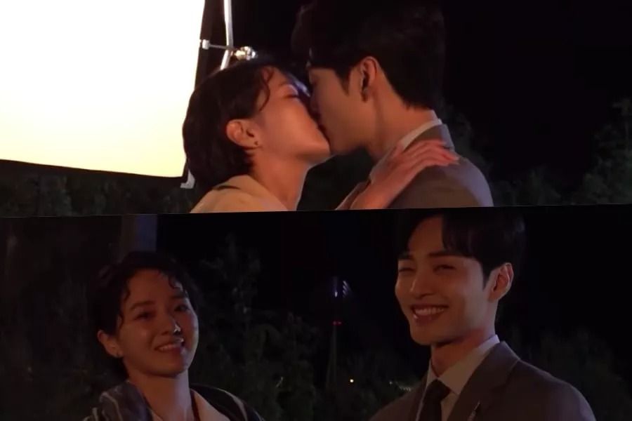 Kim Min Jae et Park Gyu Young prétendent être timides à propos de leur scène de baiser dans 
