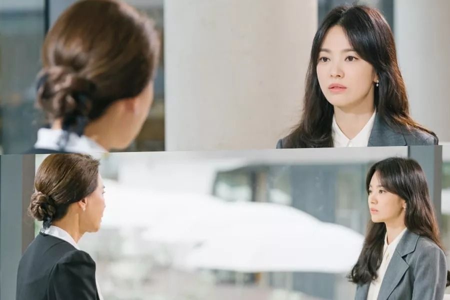 Song Hye Kyo fait attention à ses actions devant la mère de Jang Ki Yong, Cha Hwa Yeon, dans 