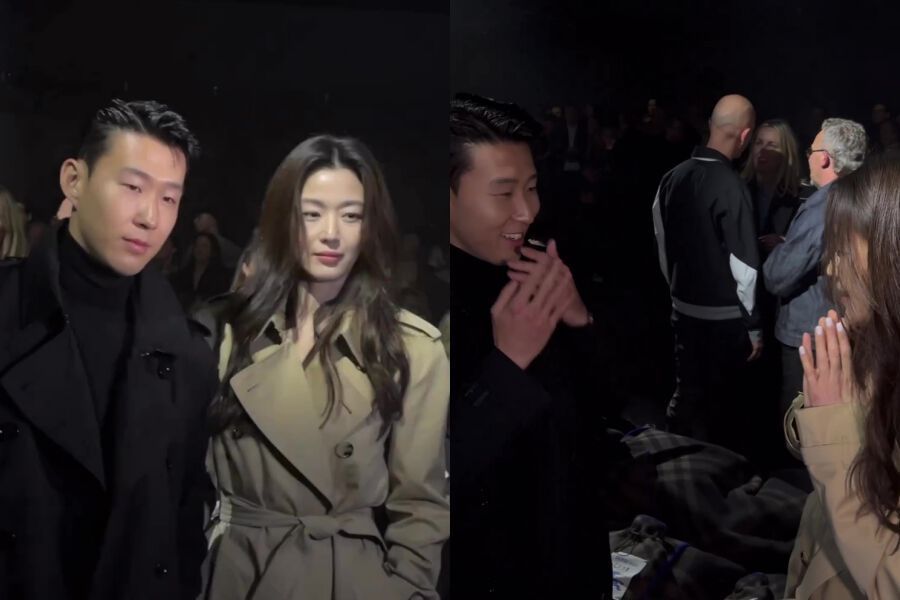 Jun Ji Hyun et Son Heung Min posent ensemble au défilé Burberry à Londres