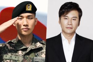 Daesung de BIGBANG est photographié avec Yang Hyun Suk lors de sa rupture du service militaire