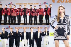 Wanna One, MONSTA X, Sunmi et d'autres brillent sur le tapis rouge le 1er jour de "KCON 2018 Thaïlande"