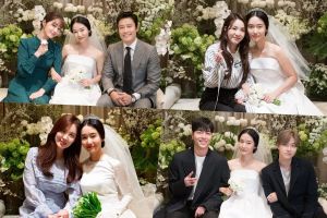 Lee Jung Hyun révèle des images de Lee Byung Hun, de Sandara Park, de Seohyun, de Junhoe et de Jinhwan d'iKON, entre autres lors de leur mariage