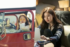 Suzy semble glamour et concentrée sur les coulisses de "Vagabond"