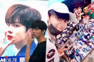 Les participants de "Produce X 101", Kim Woo Seok et Lee Jin Hyuk, visitent leur publicité dans le métro + remercient les fans pour leur soutien