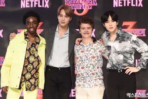 Kai et Suho d'EXO montrent aux stars de "Stranger Things" les alentours de la Corée et leur apprennent la danse de "Love Shot" dans un teaser spécial