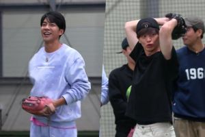 Lee Seung Gi et Yook Sungjae de BTOB démontrent leur aptitude au lancer avec l'aide de la star de baseball Park Chan Ho