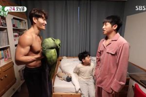 Kim Jong Kook réalise les souhaits du fils de Yoo Se Yoon en montrant ses muscles + en devenant Hulk