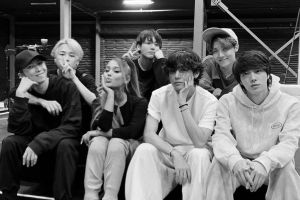 Ariana Grande partage une photo avec les membres du BTS