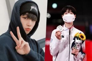 Kang Daniel félicite le médaillé d'argent olympique et fan Lee Da Bin