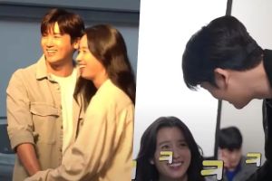 Park Hyung Sik fait rire Han Hyo Joo de joie pendant le tournage de l'affiche de "Happiness"