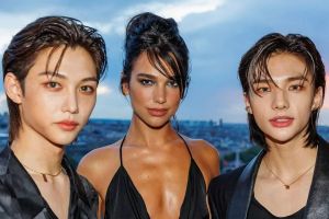 Felix et Hyunjin des Stray Kids traînent avec Dua Lipa à l'événement YSL à Paris